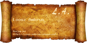 Loosz Ambrus névjegykártya